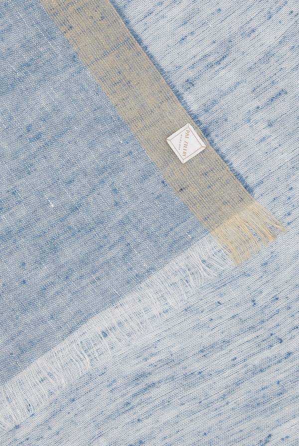 Lab. Pal Zileri Sciarpa In Lino E Seta Con Piping A Contrasto