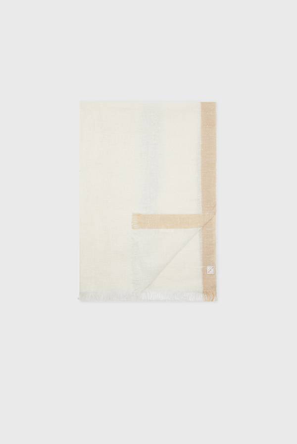 Lab. Pal Zileri Sciarpa in lino e seta con piping a contrasto