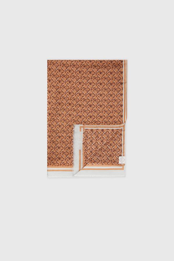 Lab. Pal Zileri Sciarpa in modal e lana con fantasia geometrica