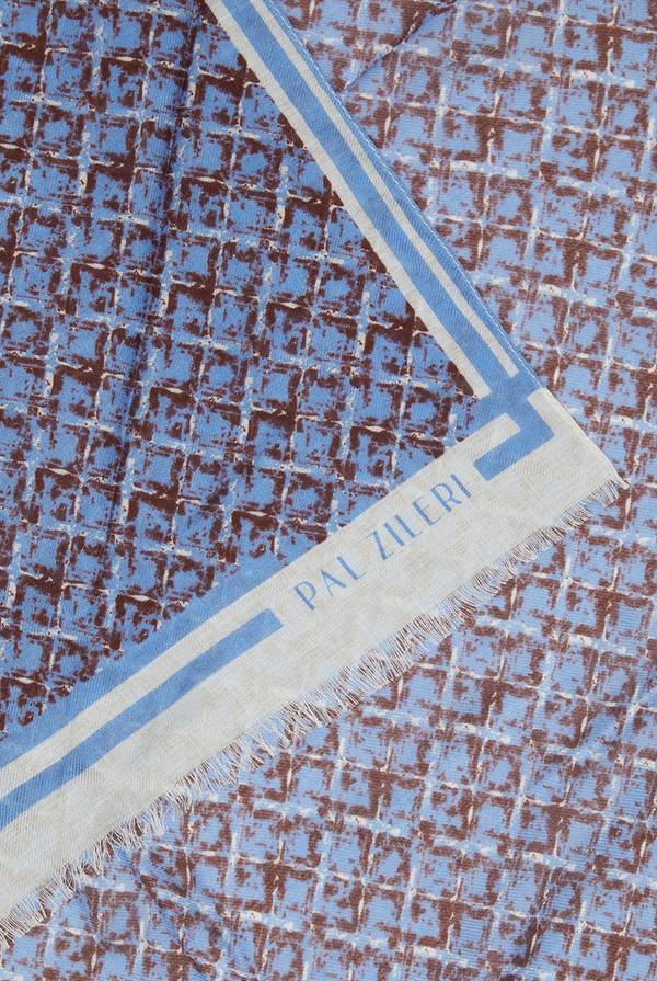 Lab. Pal Zileri Sciarpa In Modal E Lana Con Fantasia Geometrica