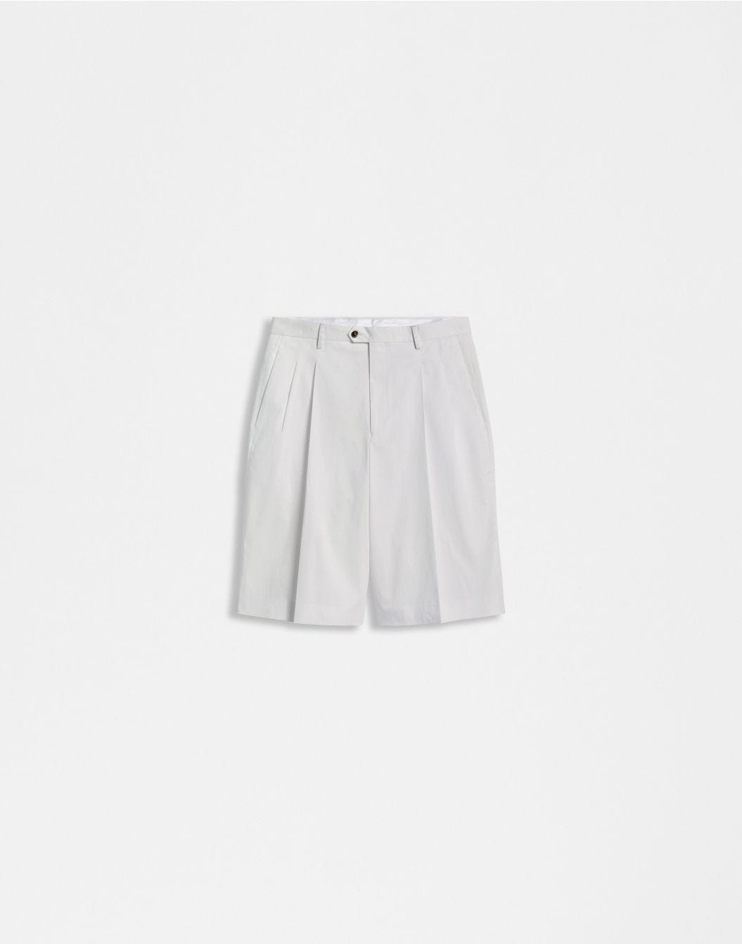 Lardini Bermuda comfort corto in cotone satin stretch bianco