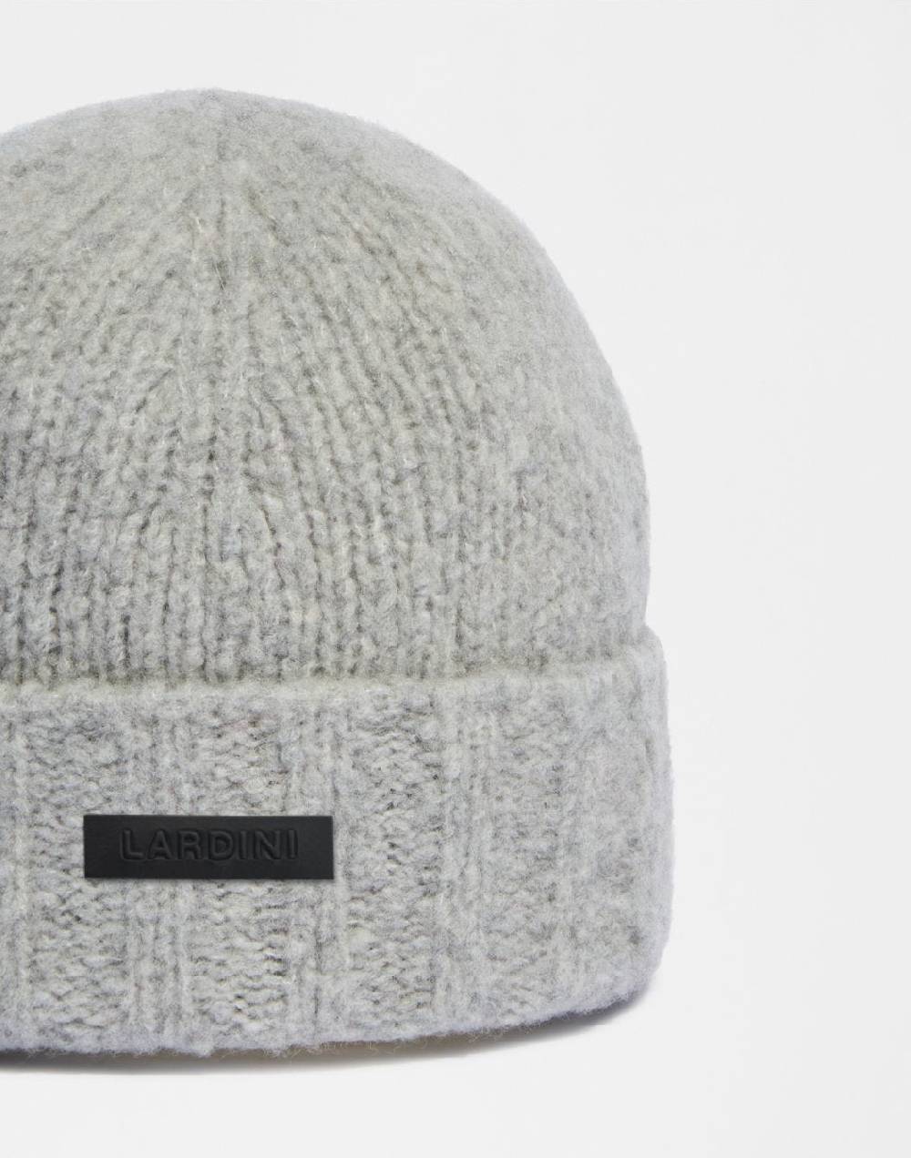 Lardini Berretto Grigio In Filato Di Lana, Cashmere E Nylon