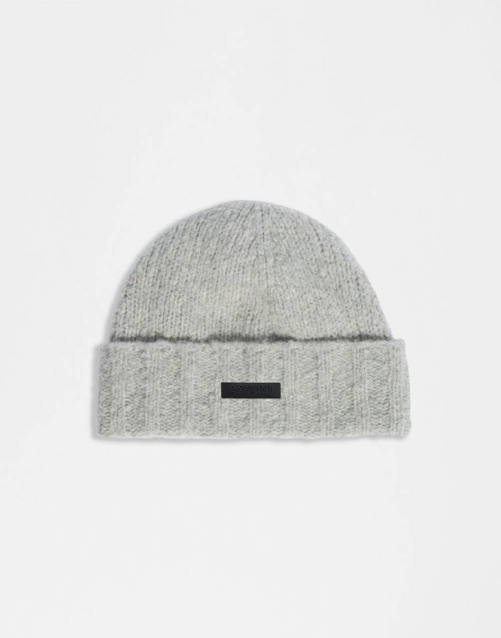 Lardini Berretto grigio in filato di lana, cashmere e nylon