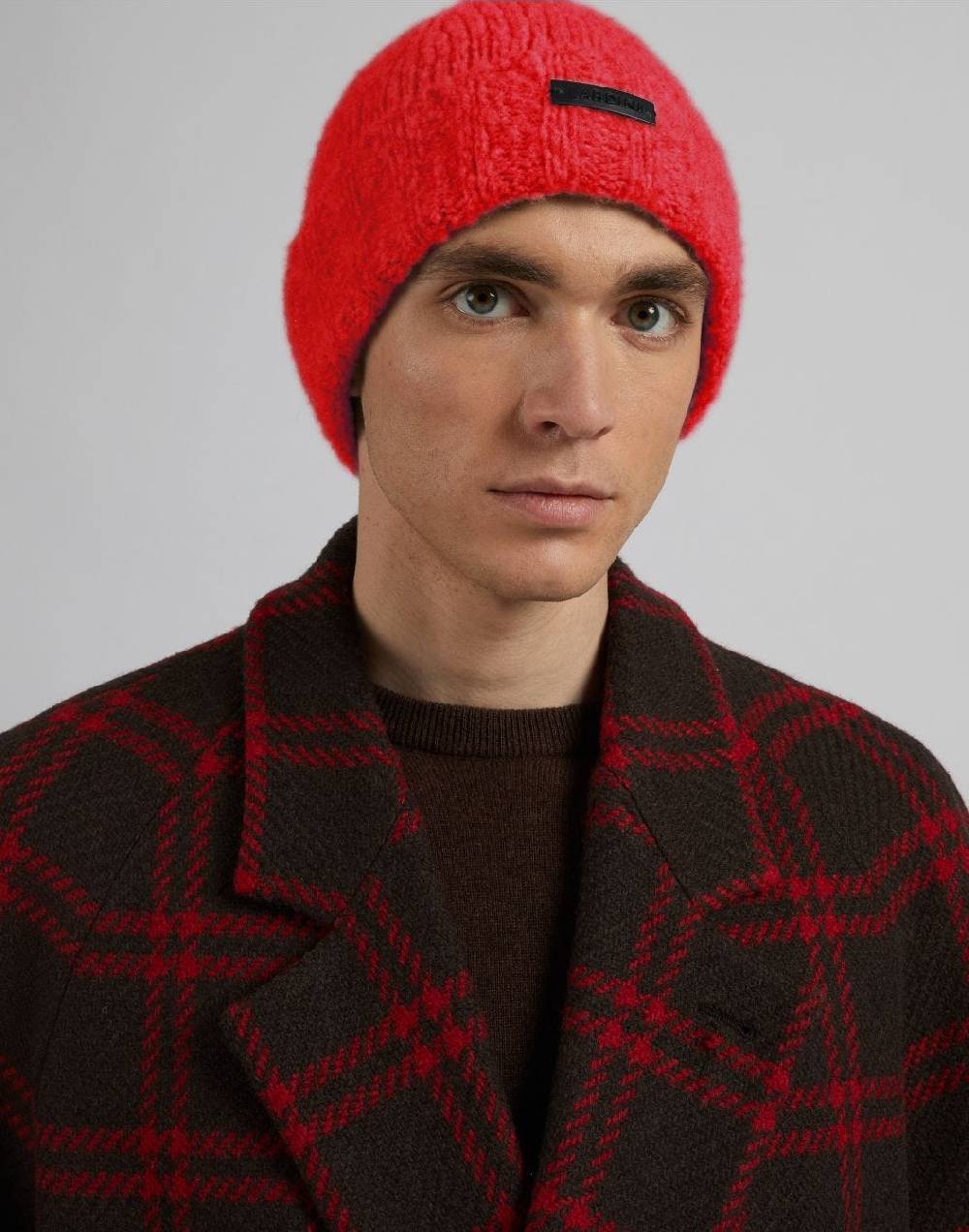 Lardini Berretto Rosso In Filato Di Lana, Cashmere E Nylon