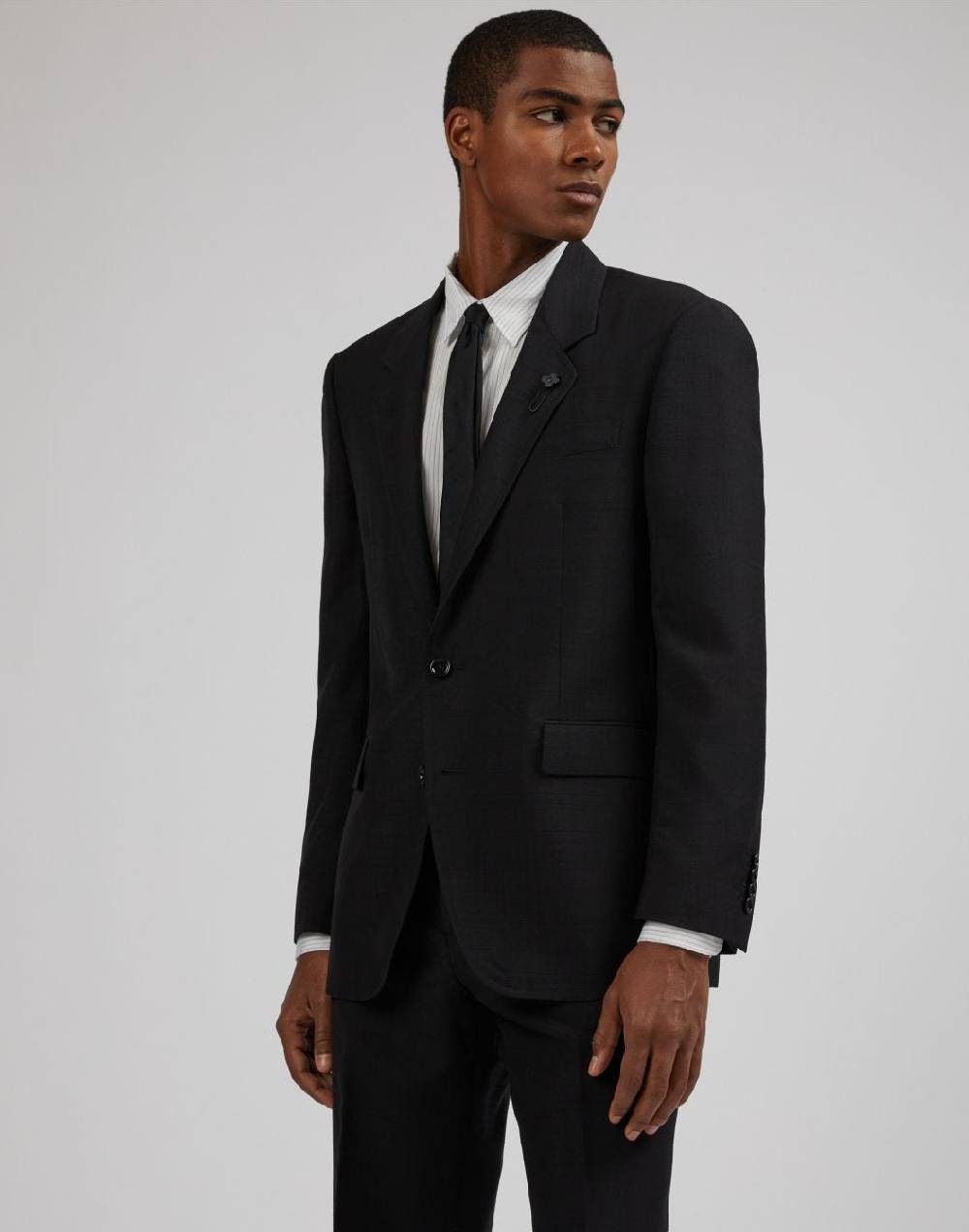 Lardini Blazer Attitude Nero Monopetto In Lana E Mohair