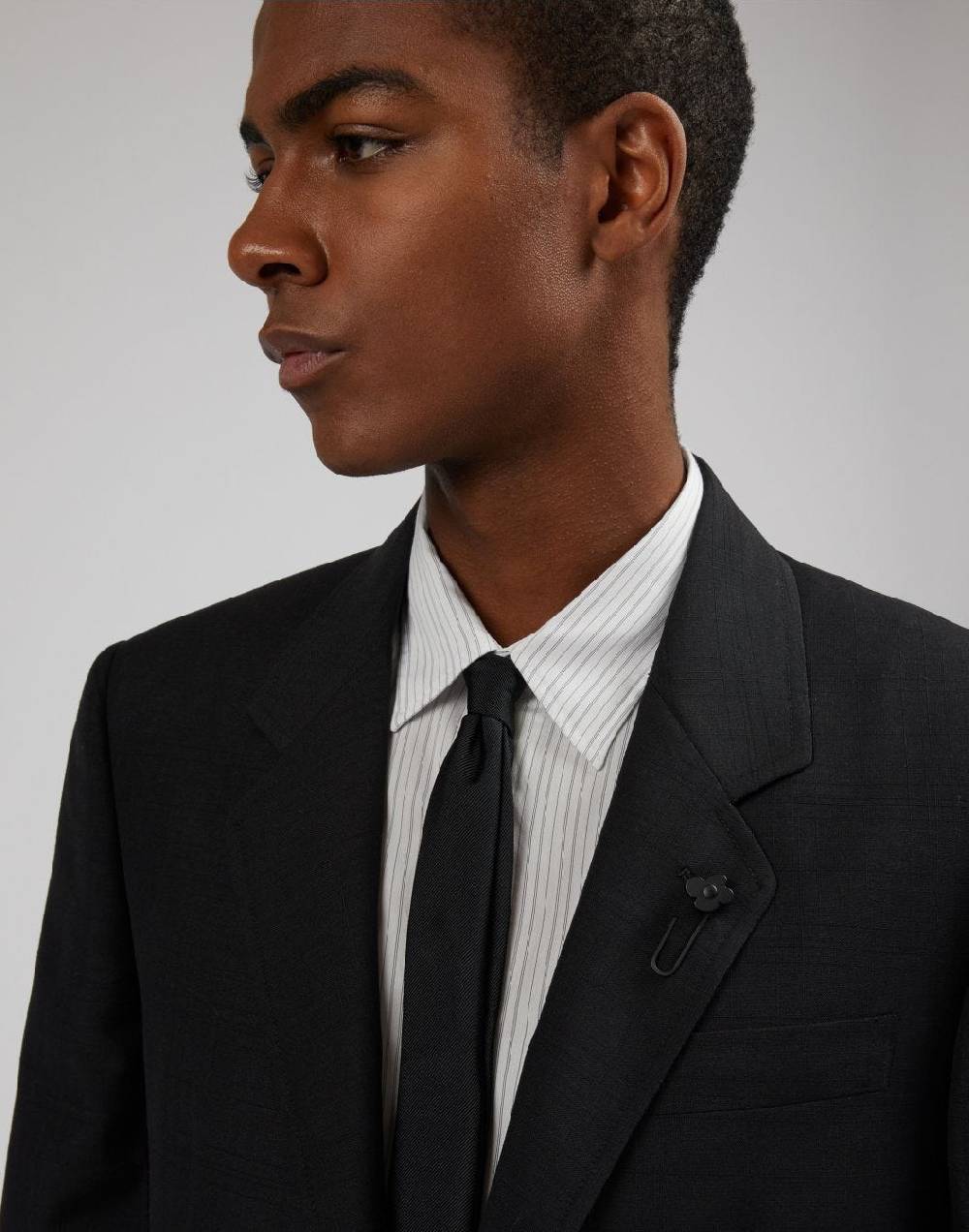 Lardini Blazer Attitude Nero Monopetto In Lana E Mohair