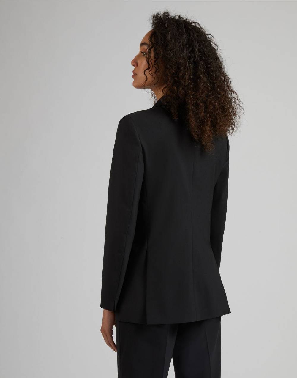 Lardini Blazer Doppiopetto Nero In Tela Di Lana Stretch