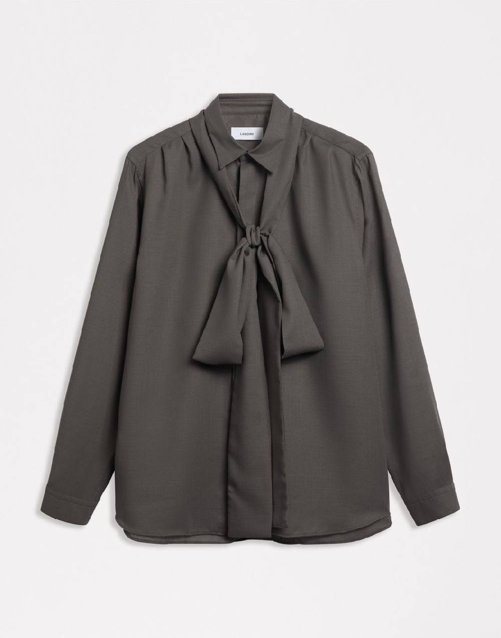 Lardini Camicia ampia attitude in tessuto vaiella grigio