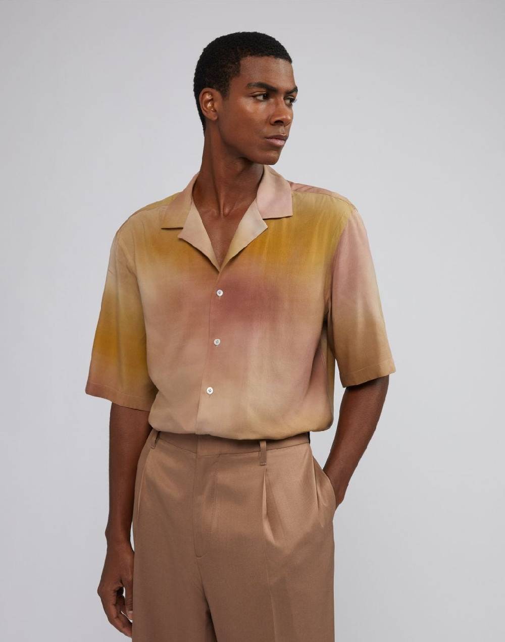 Lardini Camicia Relaxed Design Liscio E Macro-sfumatura