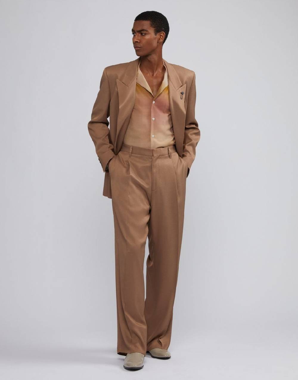 Lardini Camicia Relaxed Design Liscio E Macro-sfumatura