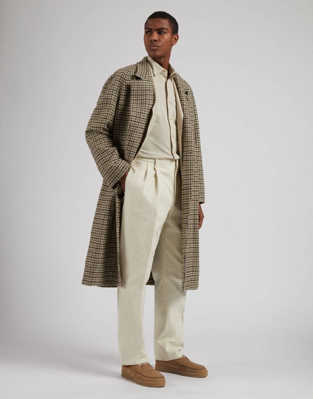 Lardini Camicia Ricerca In Velluto 3000 Righe Color Panna