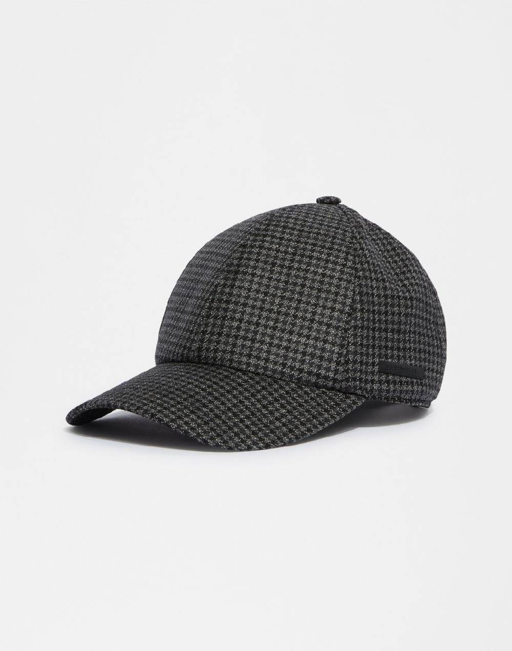 Lardini Cappello Baseball In Lana Con Disegno Damier Grigio-nero