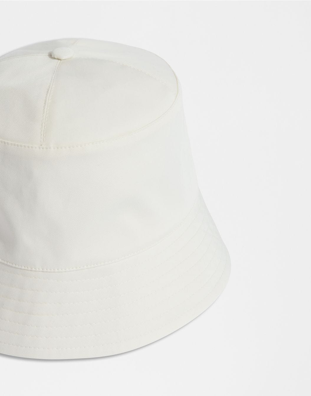 Lardini Cappello Da Pescatore In Drill Di Cotone Stretch Bianco
