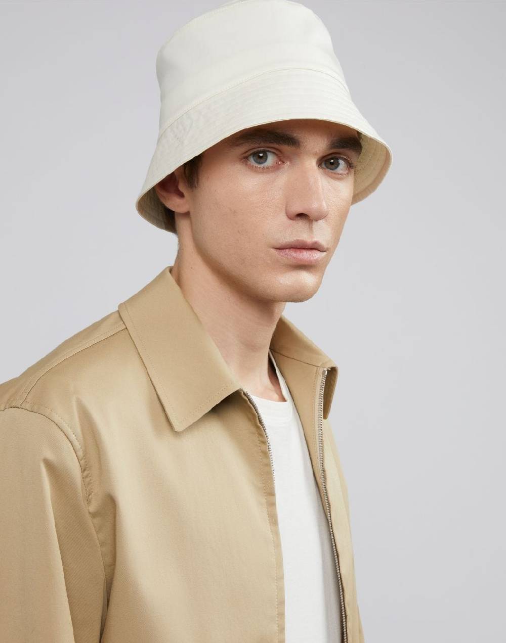 Lardini Cappello Da Pescatore In Drill Di Cotone Stretch Bianco