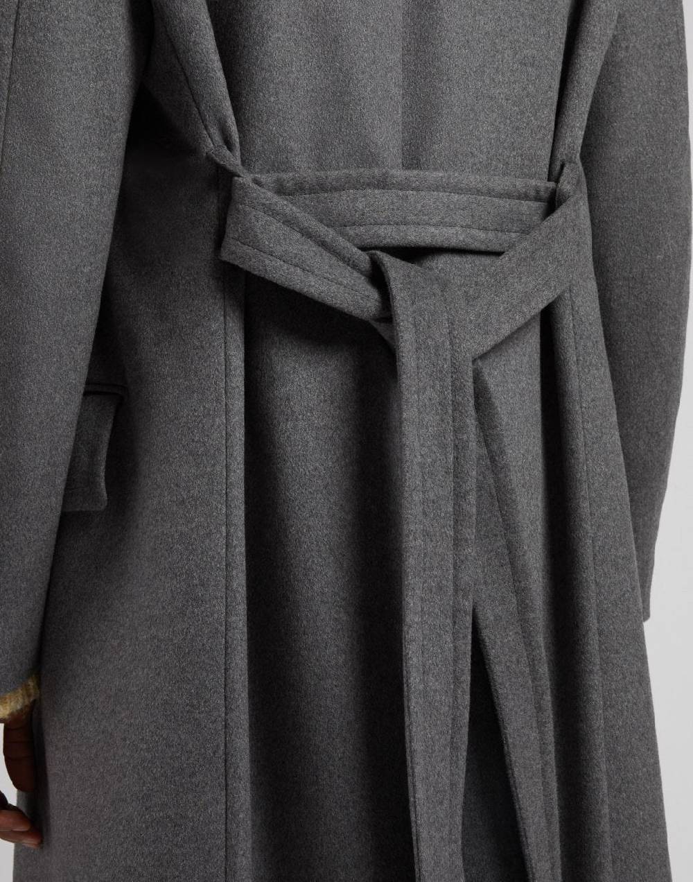 Lardini Cappotto Doppiopetto Grigio In Puro Cashmere Riciclato