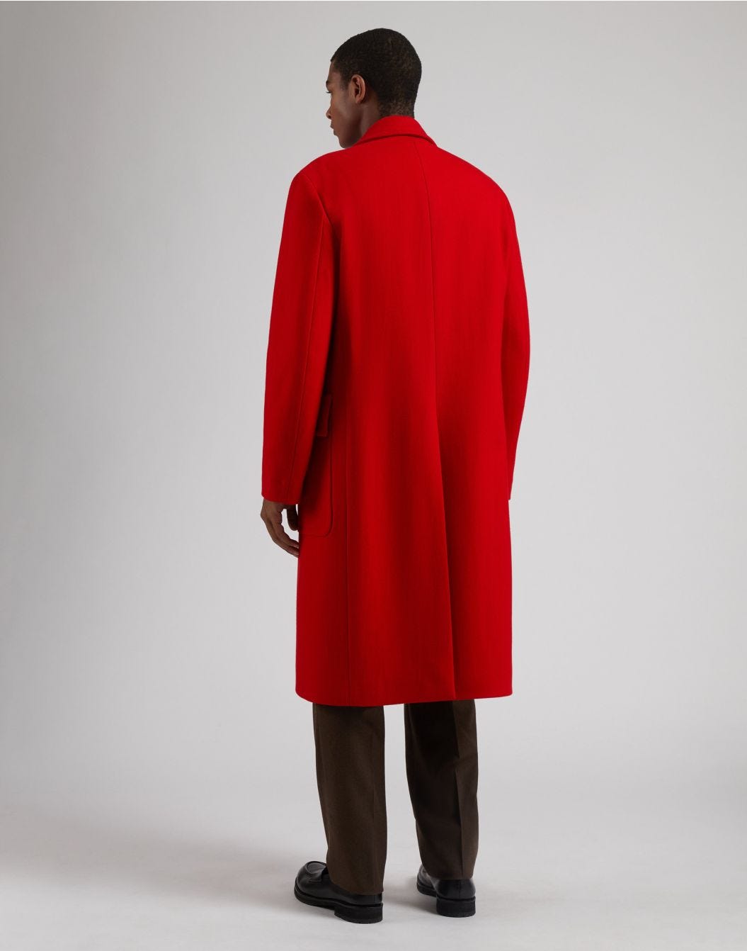 Lardini Cappotto Doppiopetto Rosso In Tessuto Misto Lana