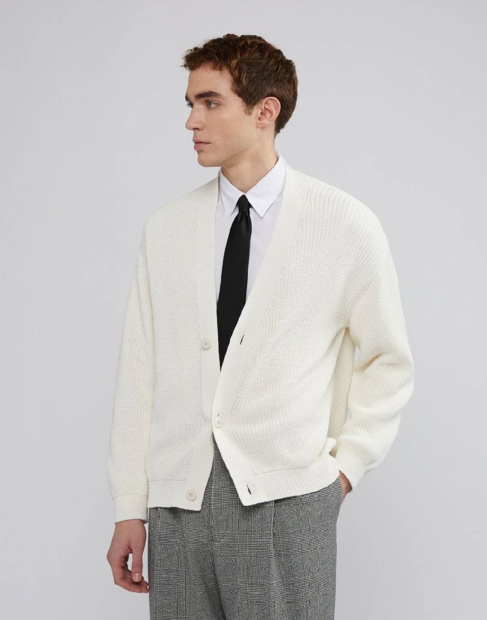 Lardini Cardigan Bianco In Cotone Crêpe E Lavorazione A Coste