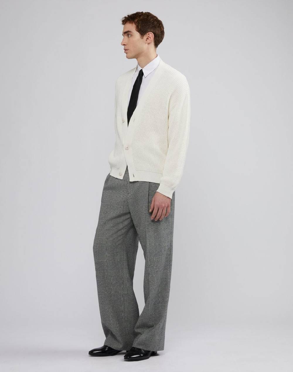 Lardini Cardigan Bianco In Cotone Crêpe E Lavorazione A Coste