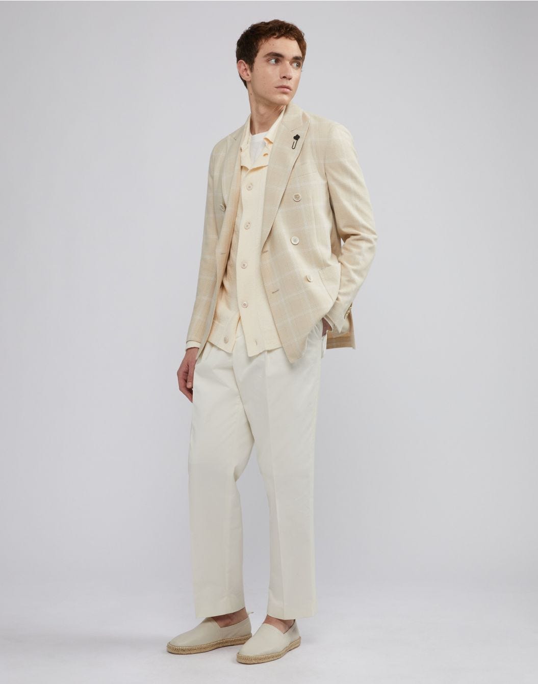 Lardini Cardigan Panna In Cotone E Poliamide Con Bottoni