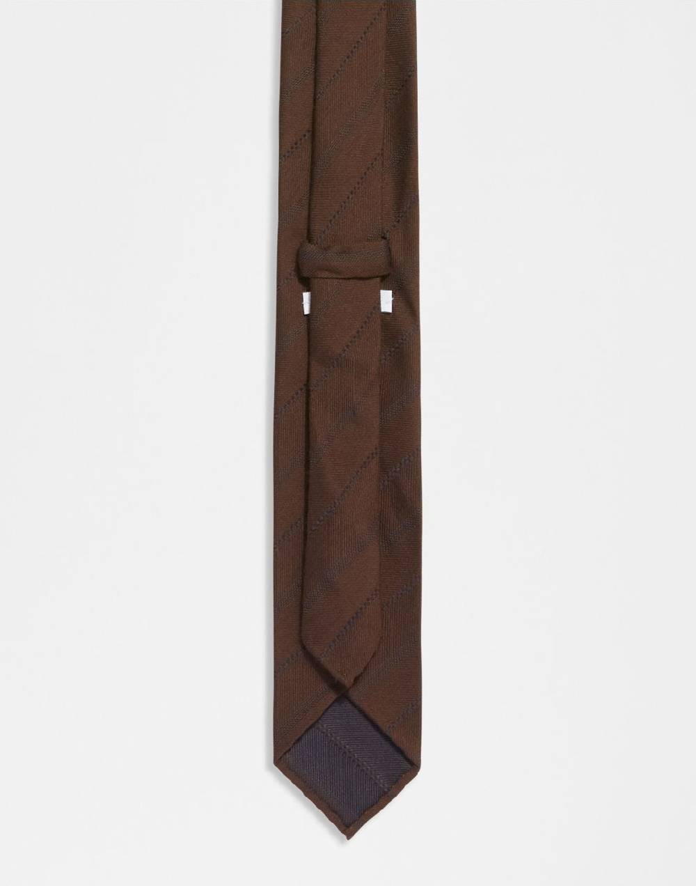 Lardini Cravatta In Lana E Seta Jacquard Con Disegno Regimental