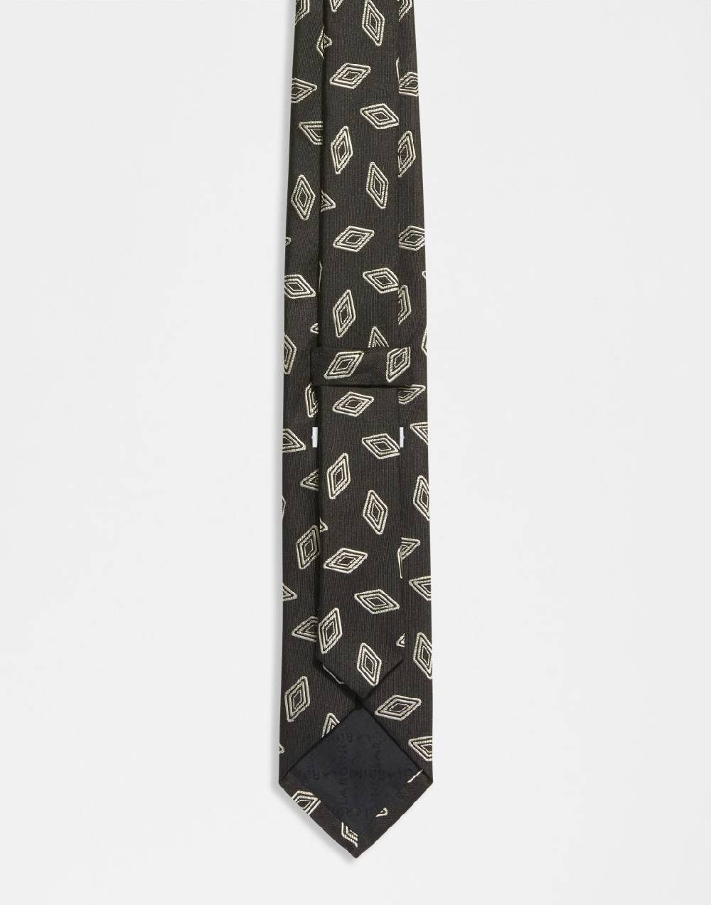 Lardini Cravatta In Pura Seta Con Disegno Geometrico A Contrasto