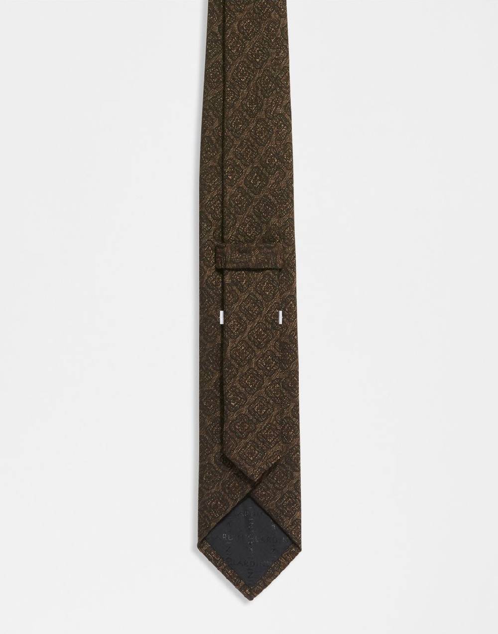 Lardini Cravatta In Seta, Lana E Puro Cotone Con Disegno Jacquard