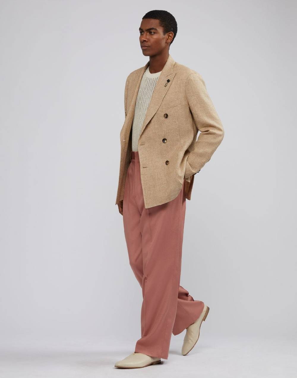 Lardini Giacca Doppiopetto 6 Bottoni Nocciola Special Line