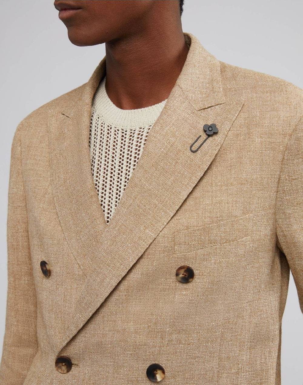 Lardini Giacca Doppiopetto 6 Bottoni Nocciola Special Line