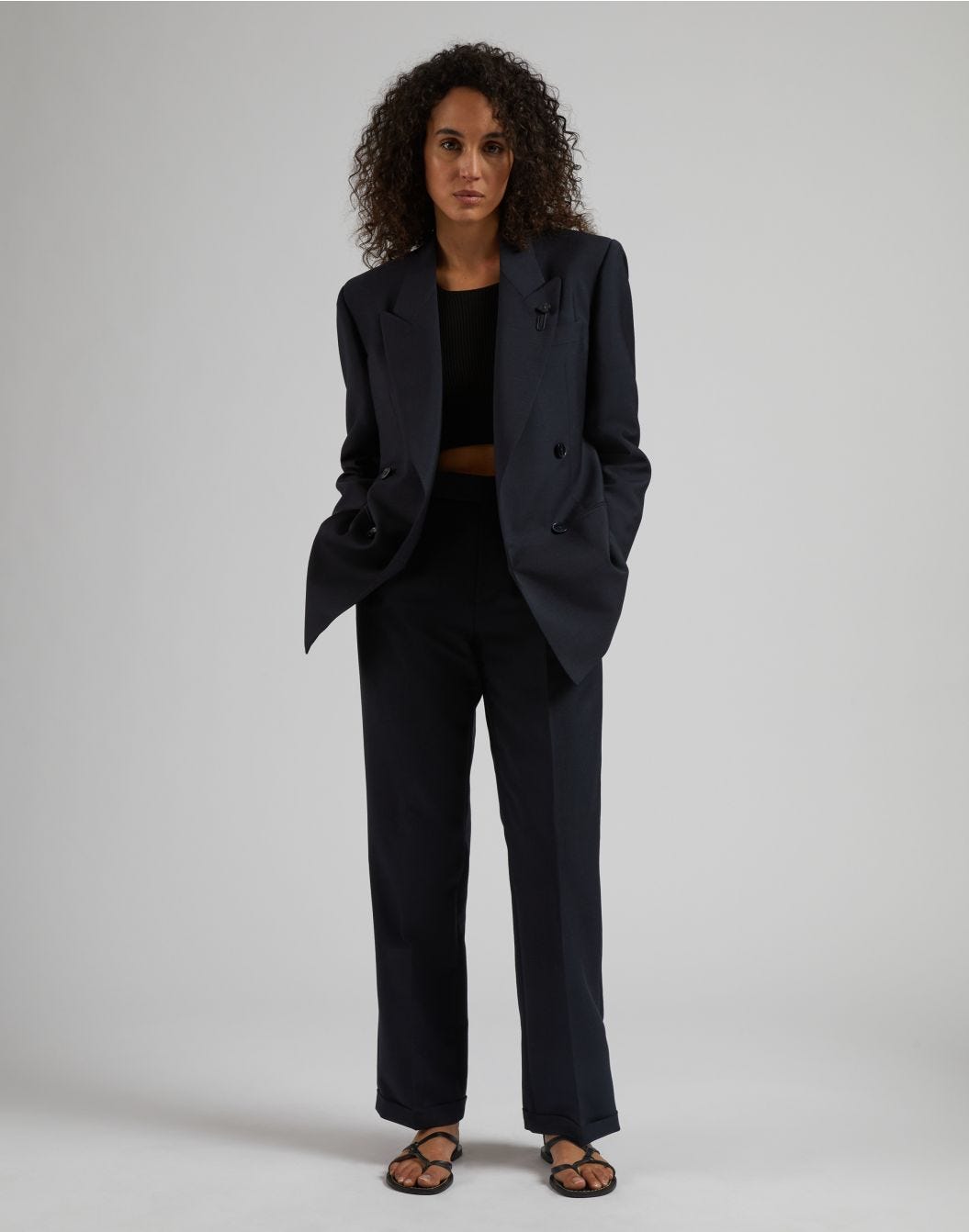 Lardini Giacca Doppiopetto Foderata In Tessuto Di Lana Blu