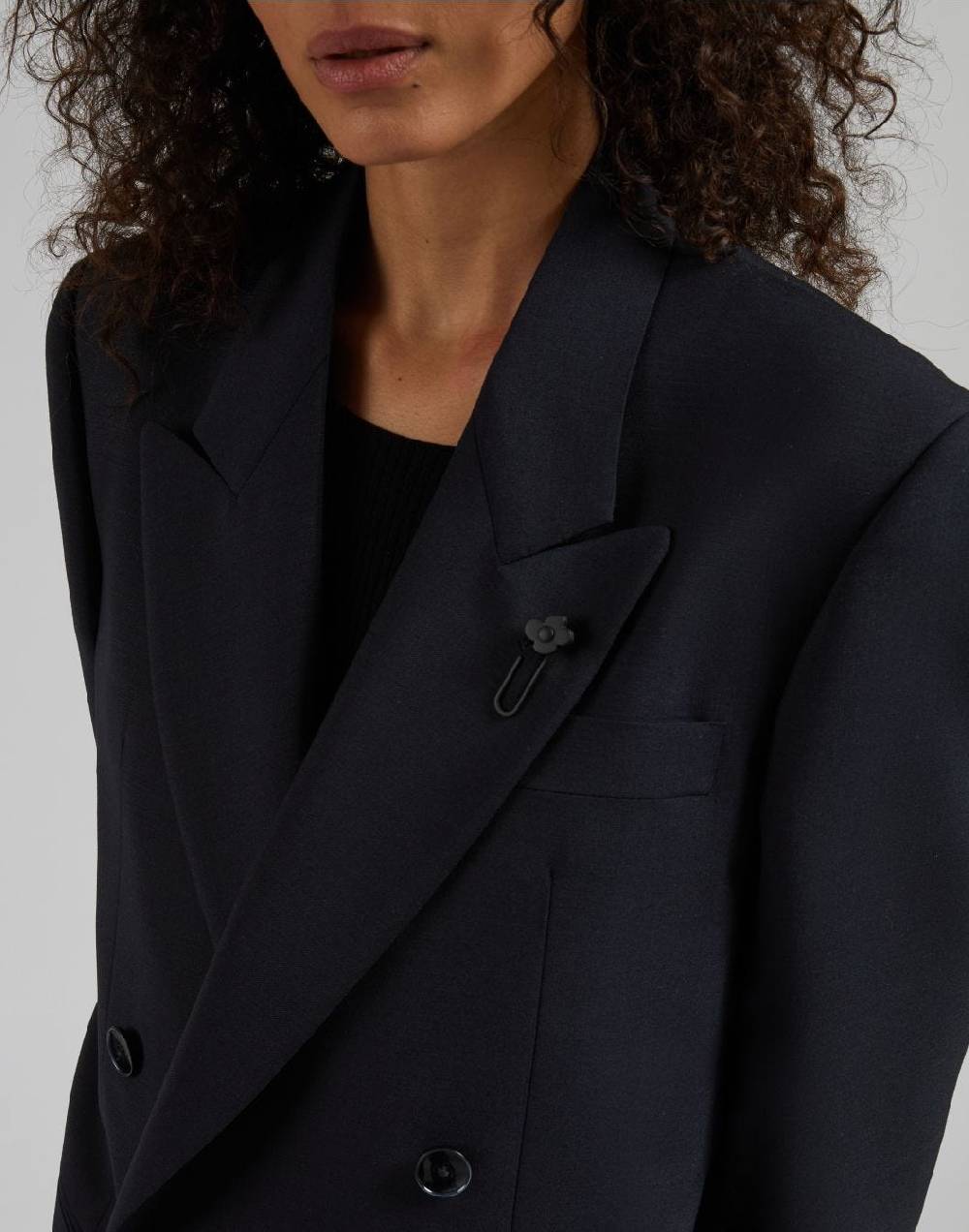 Lardini Giacca Doppiopetto Foderata In Tessuto Di Lana Blu