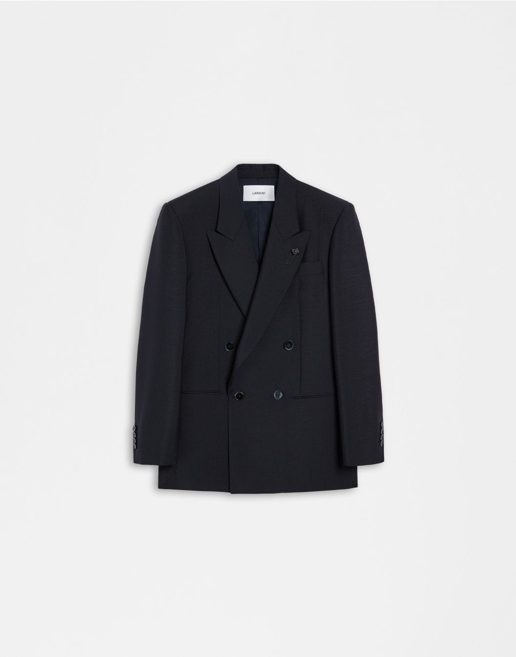 Lardini Giacca doppiopetto foderata in tessuto di lana blu