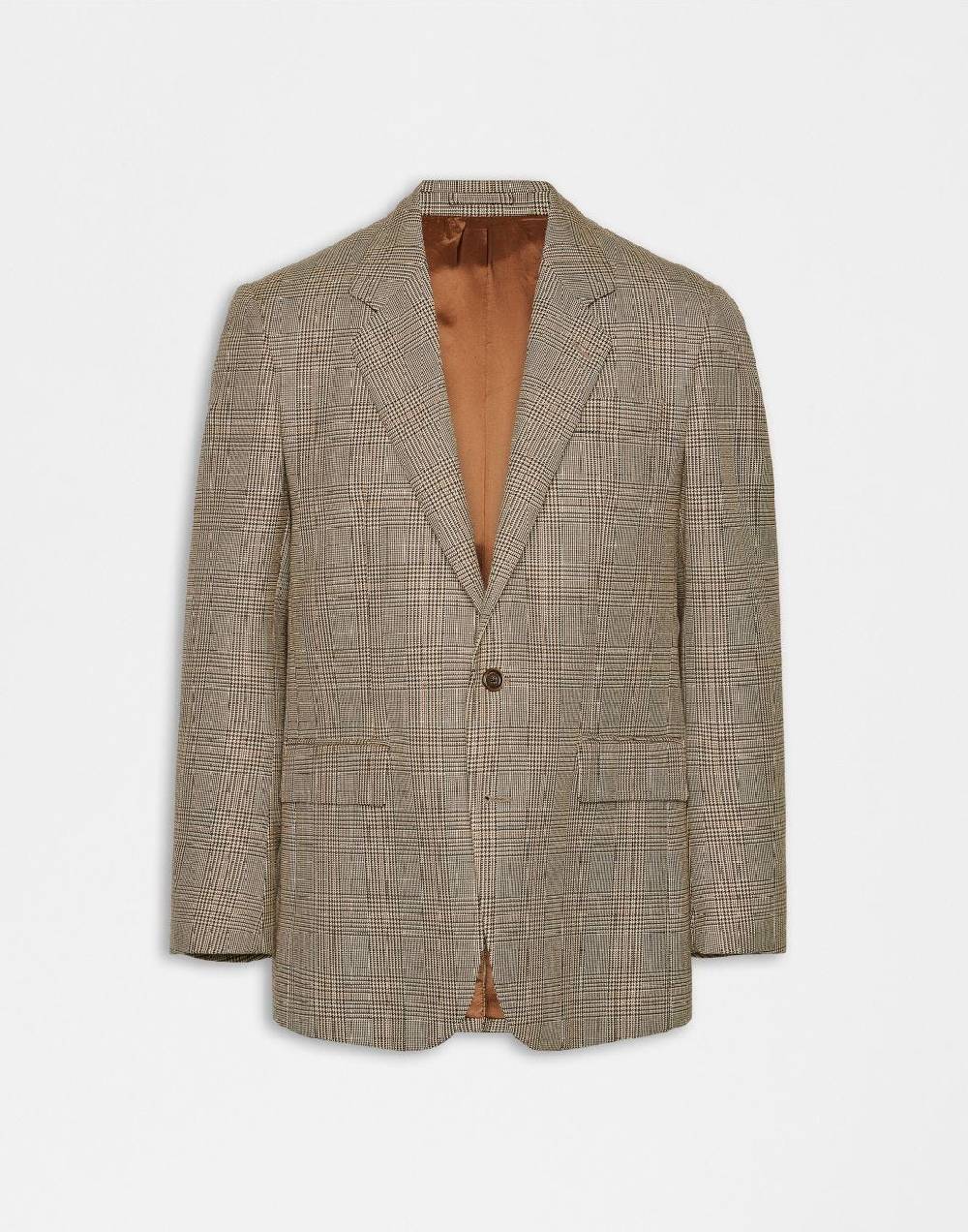 Lardini Giacca monopetto attitude in lana con disegno galles