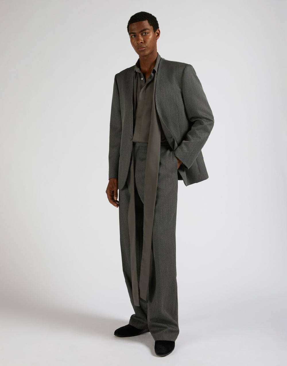 Lardini Giacca Monopetto Attitude Senza Rever In Lana Grigio-bianco