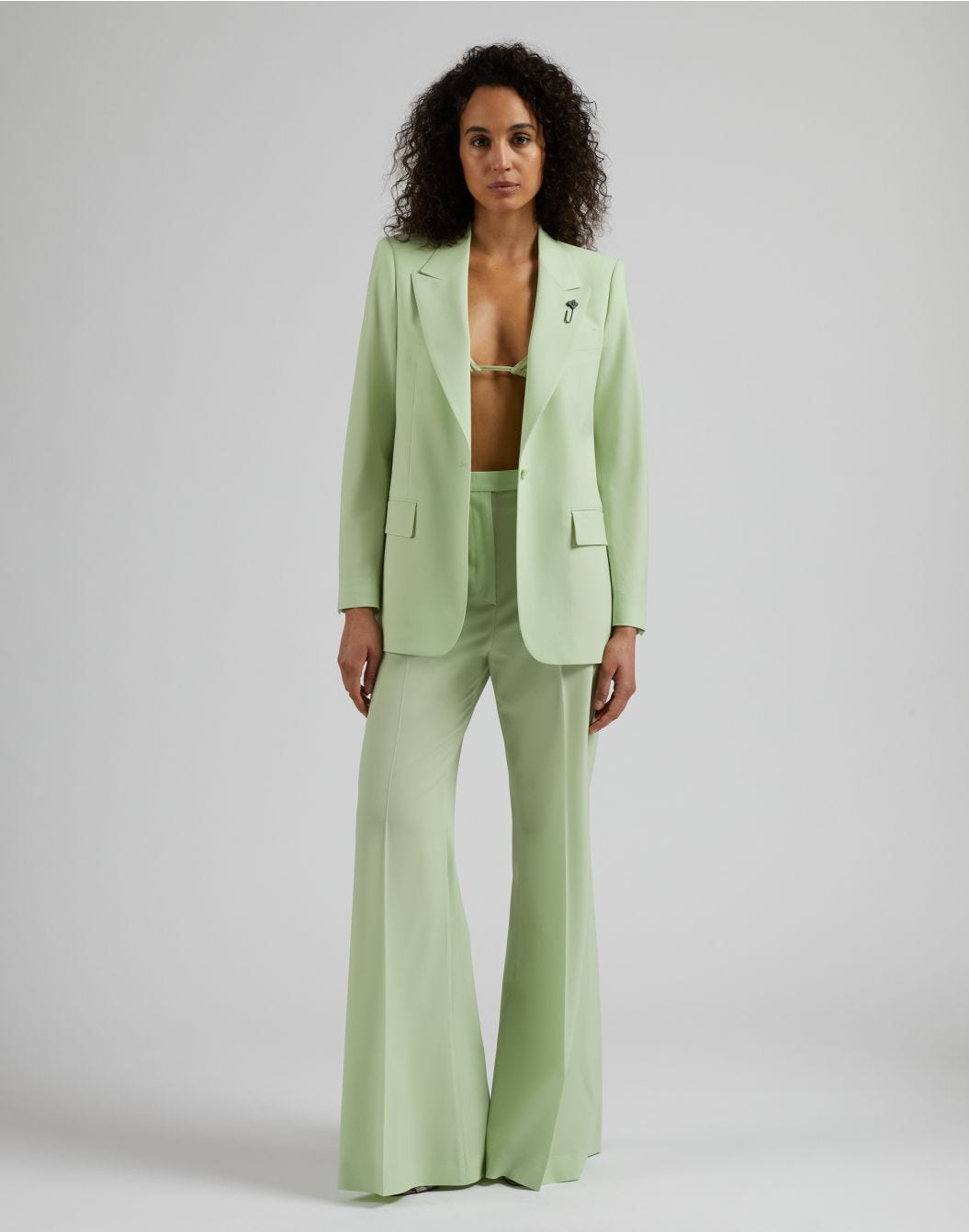 Lardini Giacca Monopetto Foderata In Tessuto Di Lana Stretch Verde