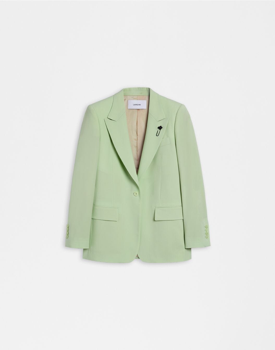 Lardini Giacca monopetto foderata in tessuto di lana stretch verde