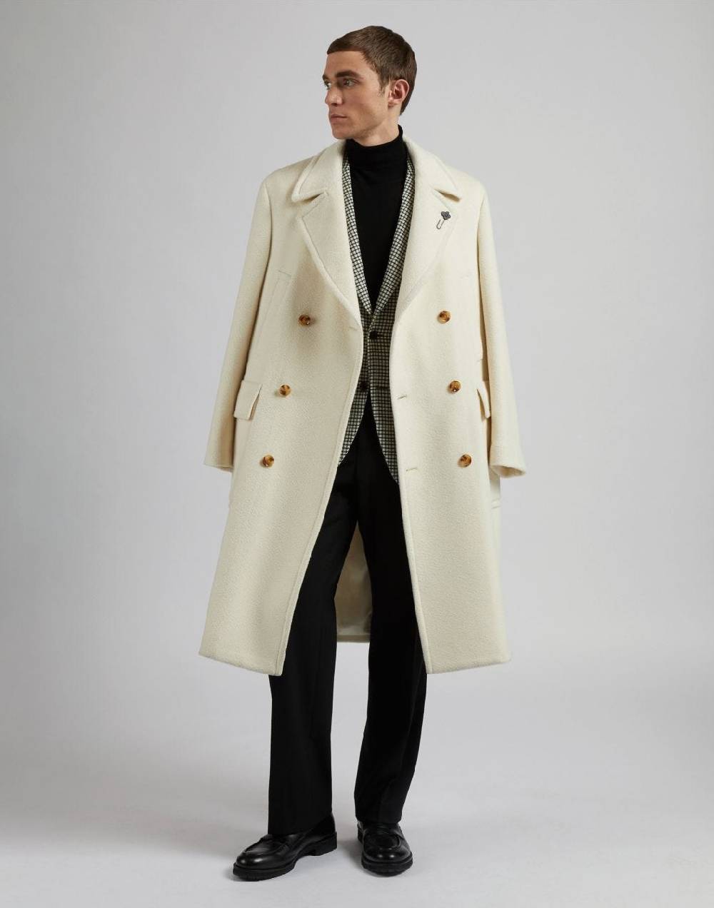 Lardini Giacca Monopetto Linea Feeling In Tessuto Lambswool Fantasia