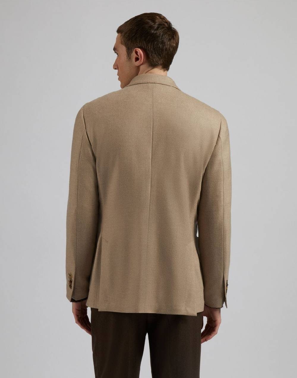Lardini Giacca Special Line Beige Doppiopetto In Cashmere Natural Stretch