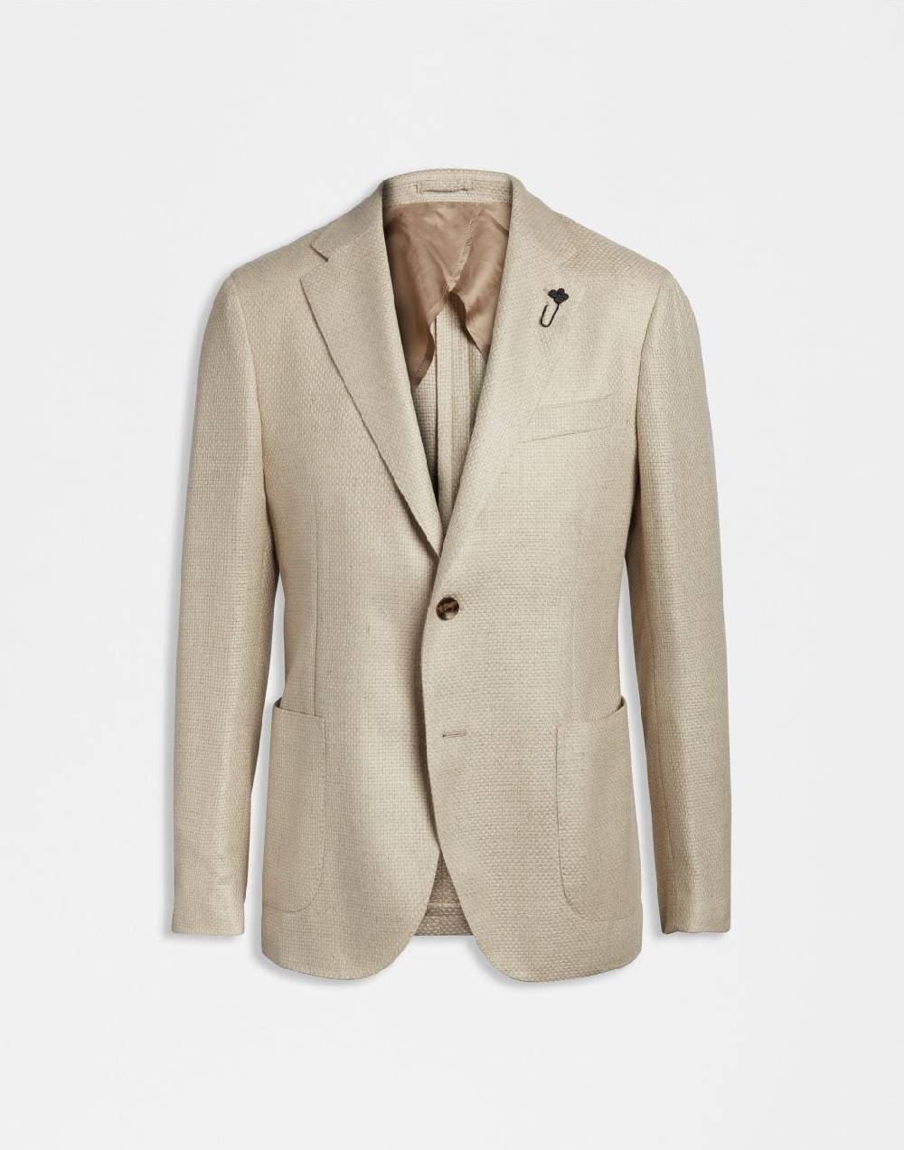 Lardini Giacca special line beige monopetto in cashmere e seta
