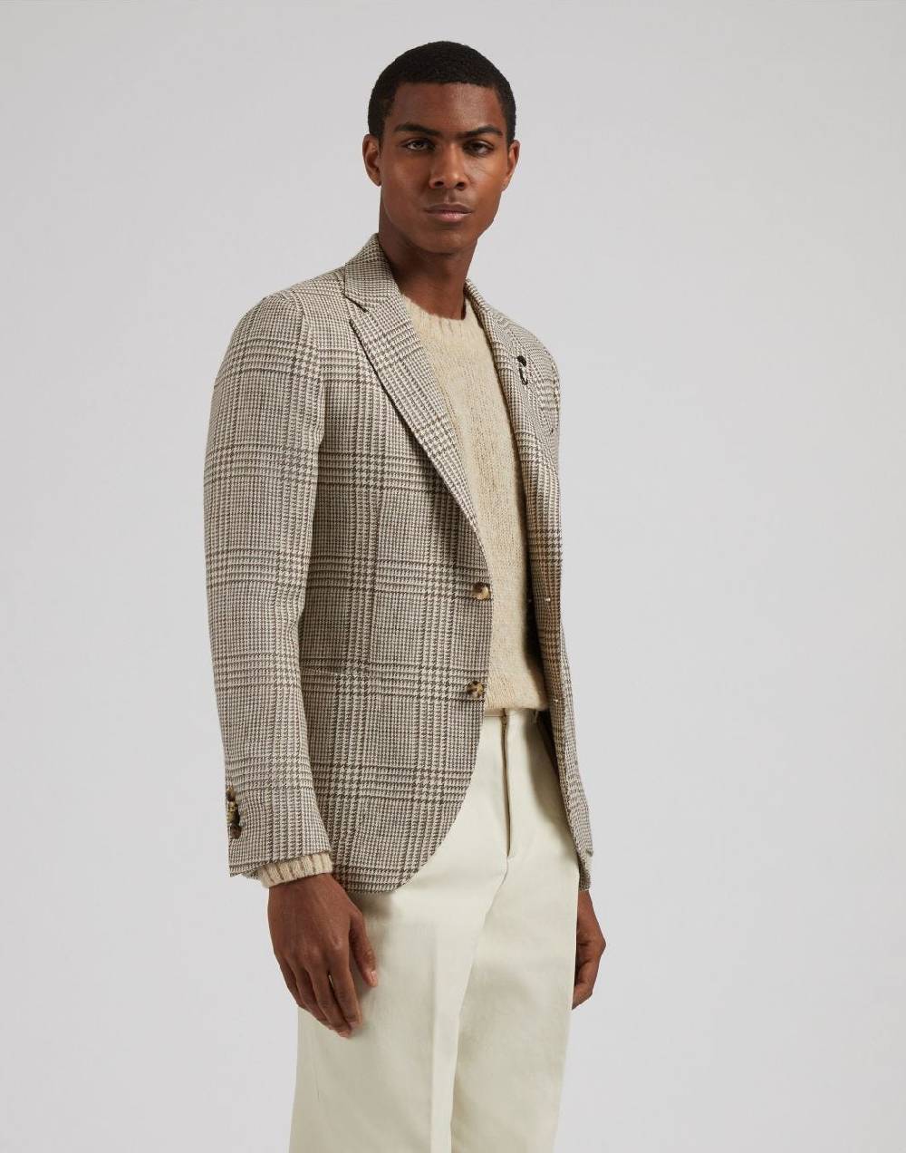 Lardini Giacca Special Line Panna Monopetto In Lana, Baby-alpaca E Seta