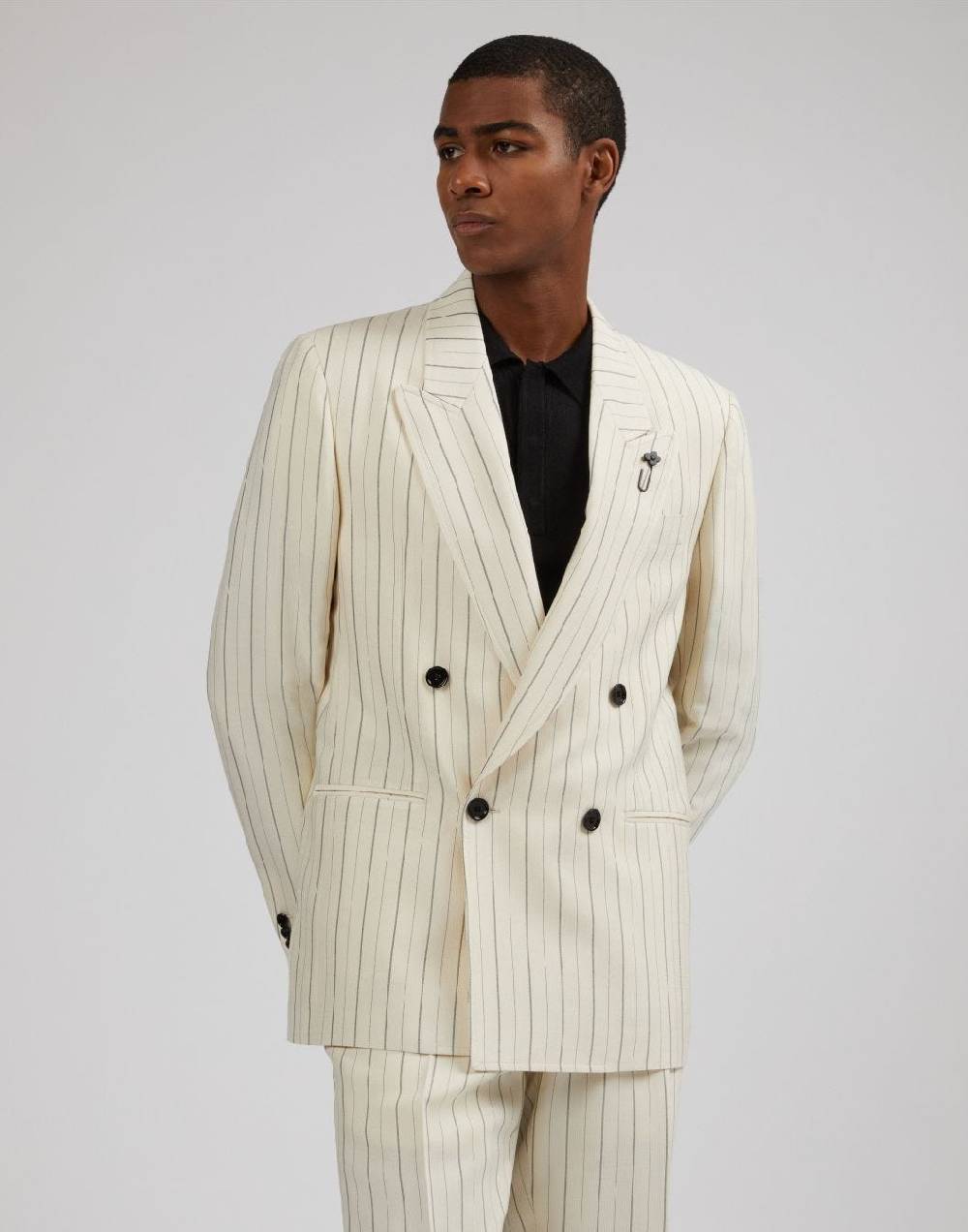 Lardini Blazer Attitude Gessato Mosso In Viscosa