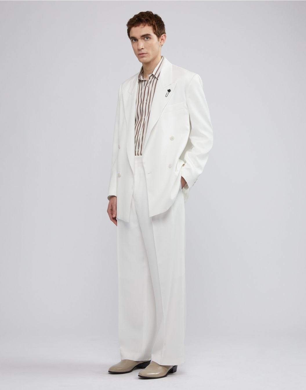 Lardini Blazer Doppiopetto Bianco Fit Boxy