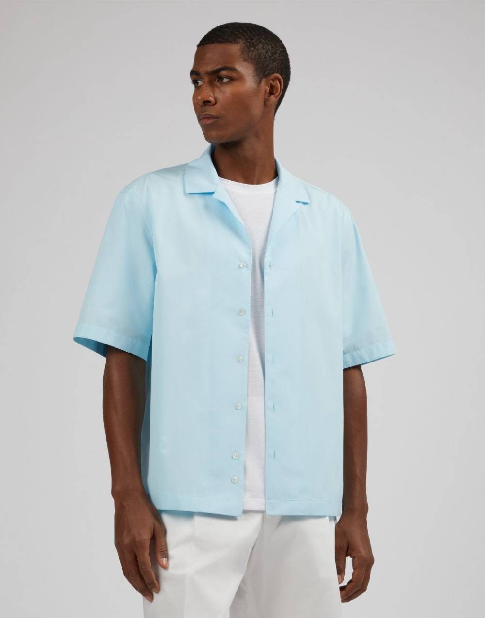 Lardini Camicia Azzurra In Popeline Soft Touch