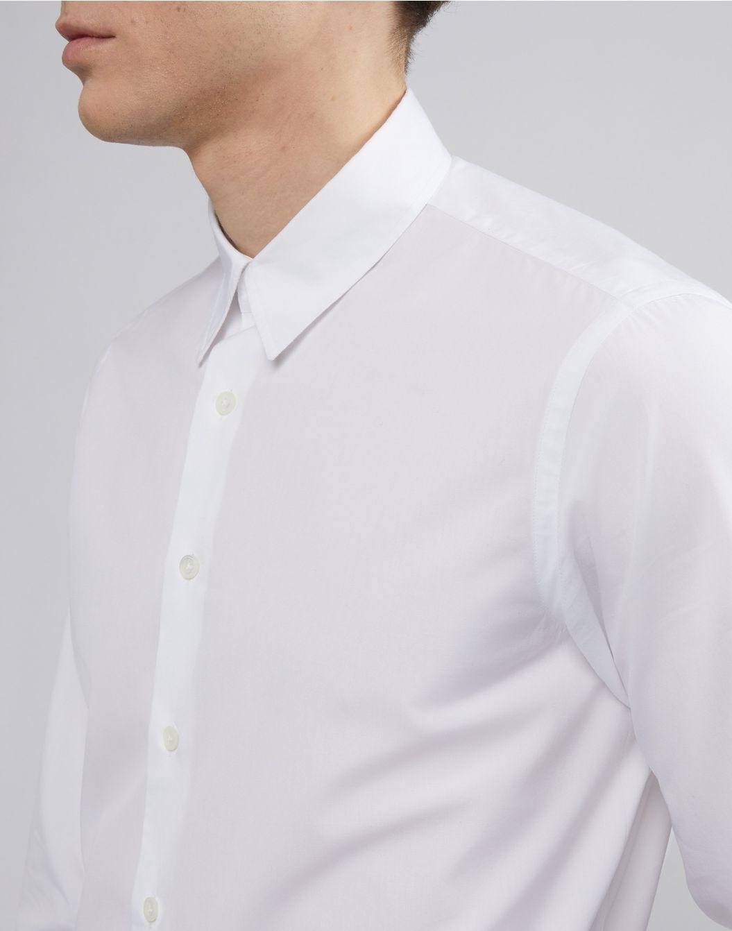 Lardini Camicia Bianca In Popeline Di Cotone