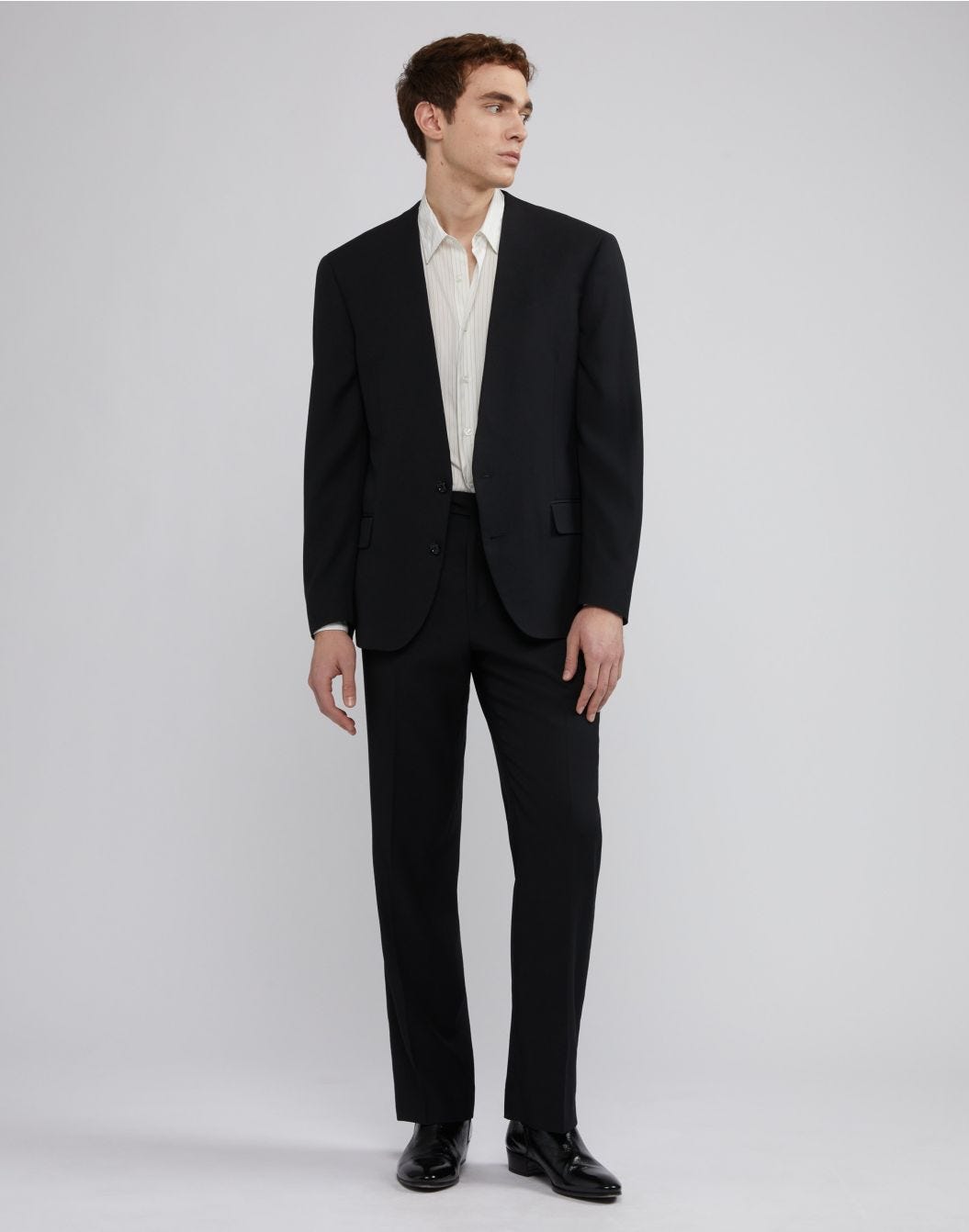 Lardini Camicia Con Collo Italiano In Seta Habotai