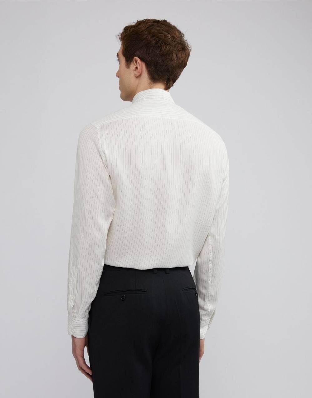 Lardini Camicia Con Collo Italiano In Seta Habotai