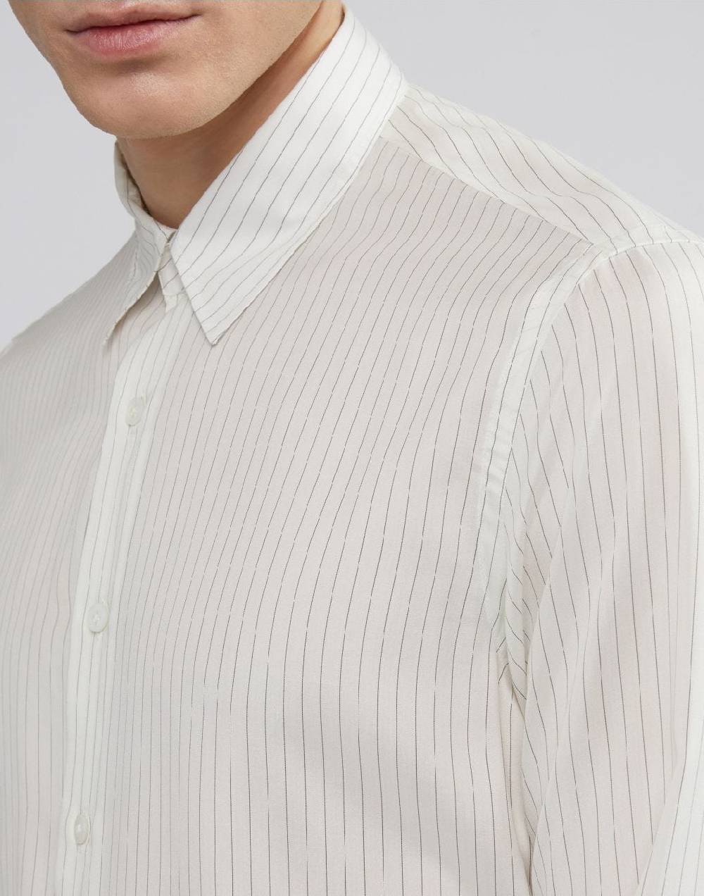 Lardini Camicia Con Collo Italiano In Seta Habotai
