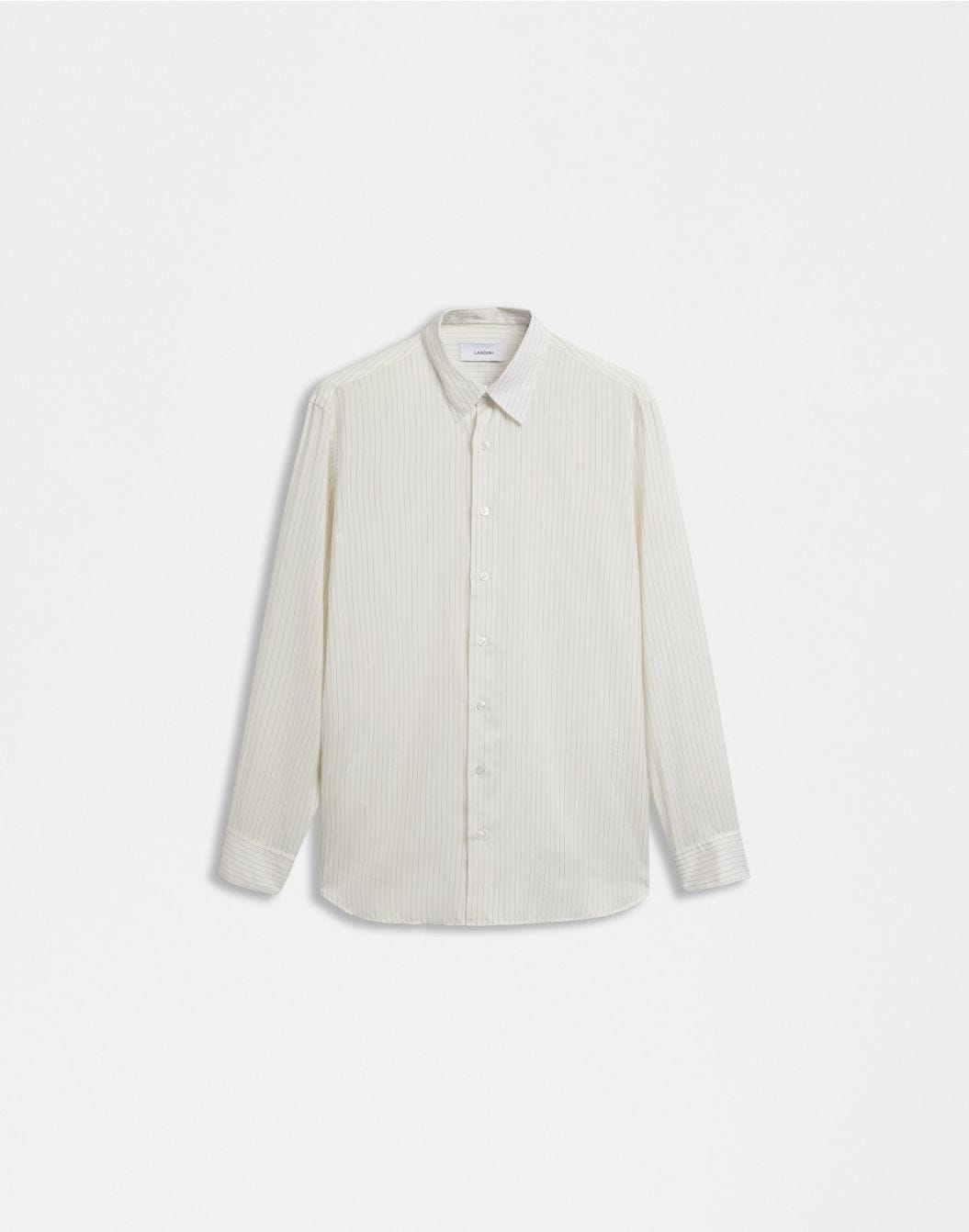 Lardini Camicia con collo italiano in seta habotai