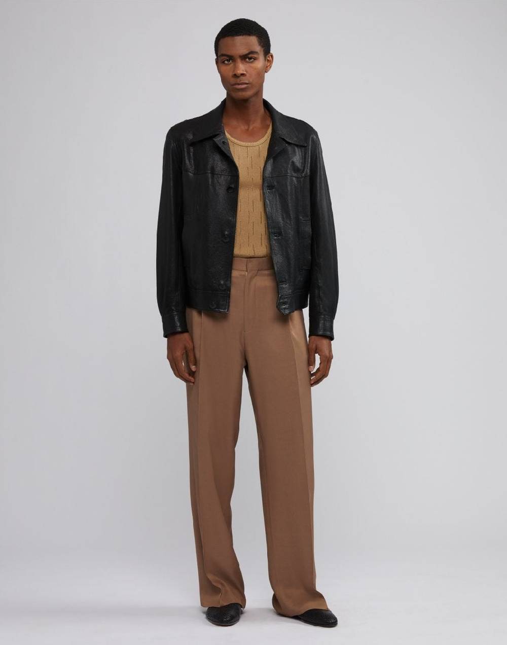 Lardini Canotta In Maglia Beige Con Costina