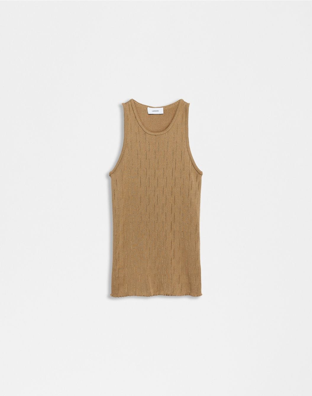 Lardini Canotta in maglia beige con costina