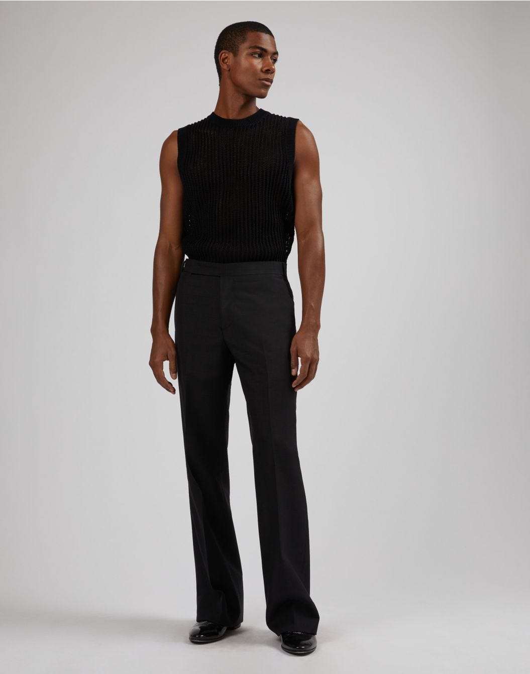 Lardini Canotta In Maglia Nera Traforata